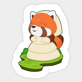 Red Panda Bride Dress Wedding Sticker